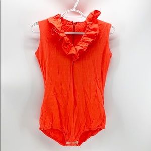 Ruffled Orange Bodysuit